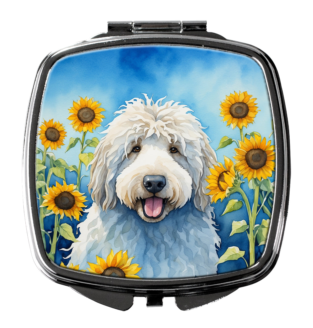 DAC6107SCM 3 x 2.75 in. Komondor in Sunflowers Compact Mirror