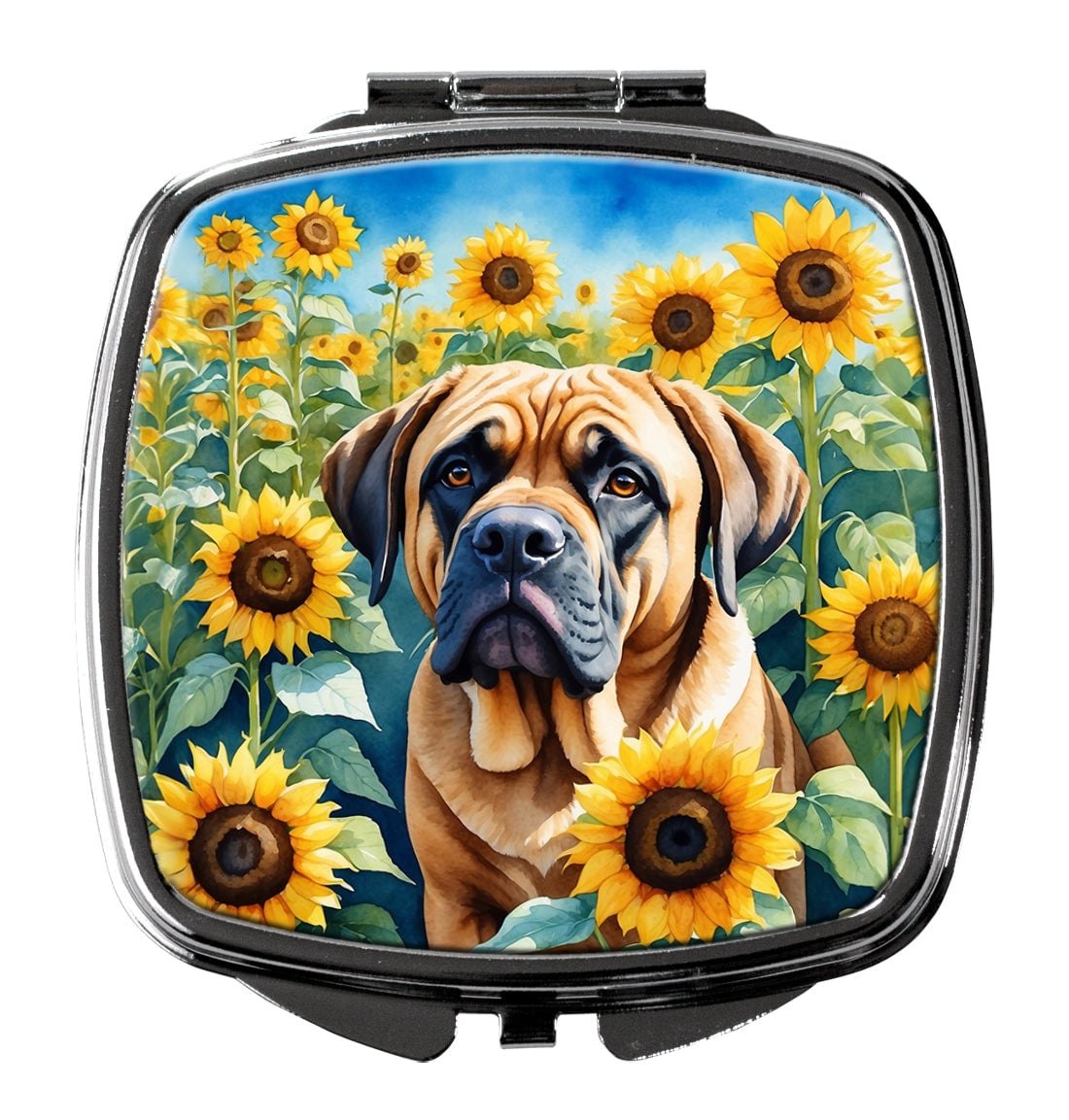 DAC6120SCM 3 x 2.75 in. Mastiff in Sunflowers Compact Mirror