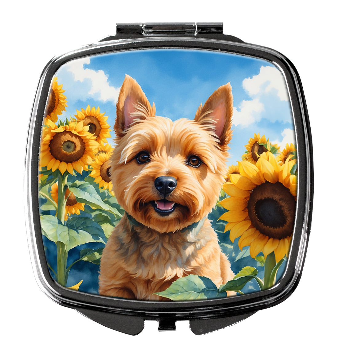 3 x 2.75 in. Norwich Terrier in Sunflowers Compact Mirror