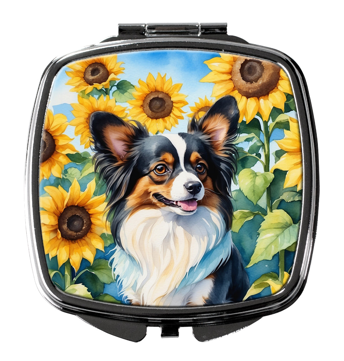 DAC6131SCM 3 x 2.75 in. Papillon in Sunflowers Compact Mirror