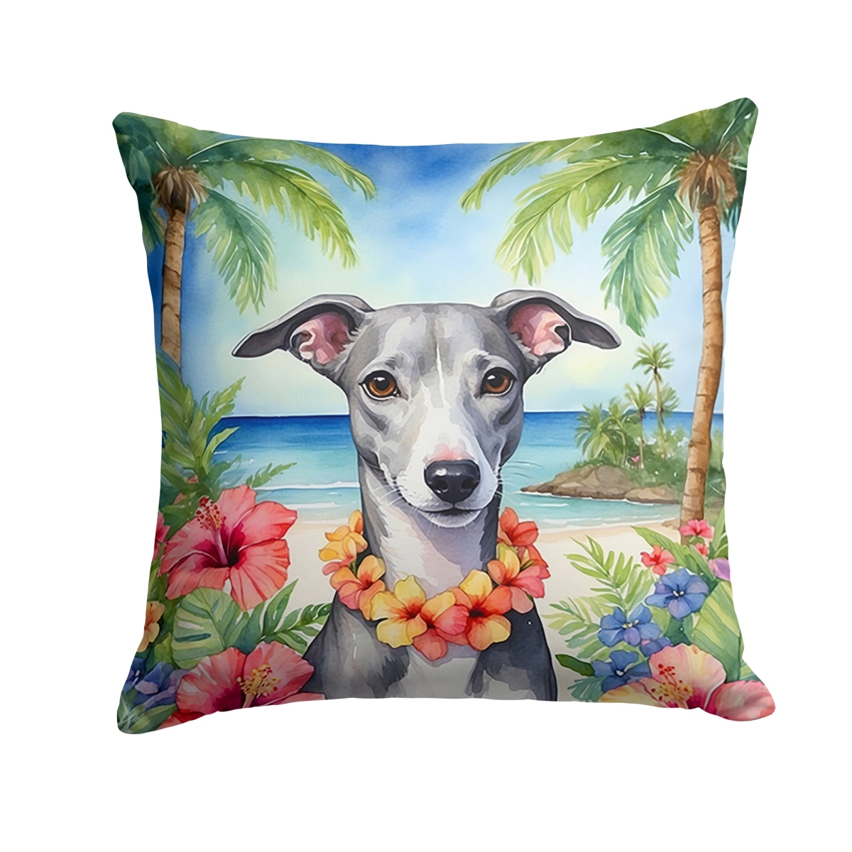 14 x 14 in. Whippet Luau Throw Pillow