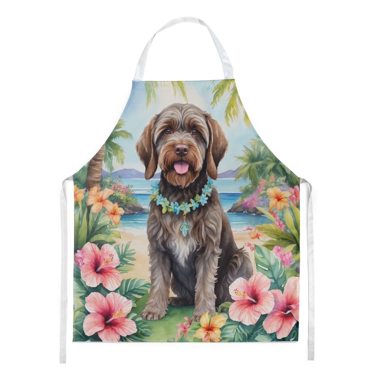 DAC6539APRON 30 x 27 in. Wirehaired Pointing Griffon Luau Apron