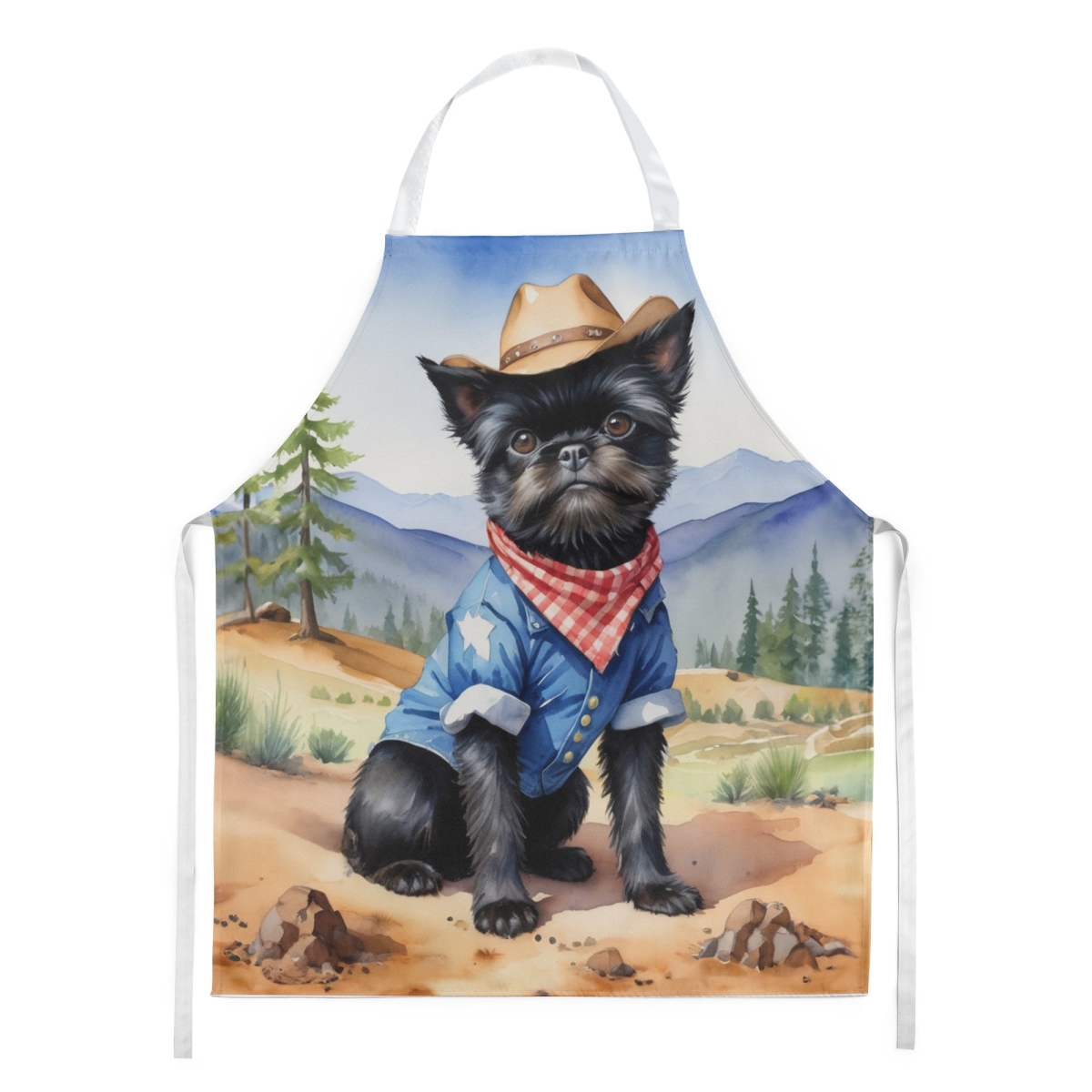 Picture of Carolines Treasures DAC5824APRON 30 x 27 in. Affenpinscher Cowboy Welcome Apron