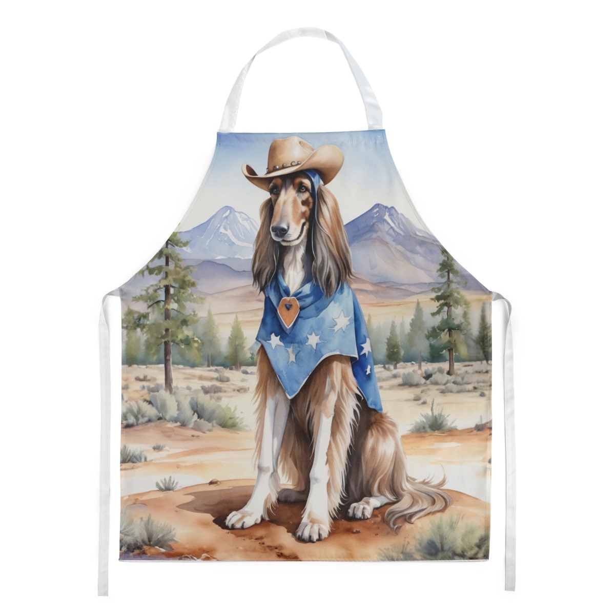 Picture of Carolines Treasures DAC5825APRON 30 x 27 in. Afghan Hound Cowboy Welcome Apron