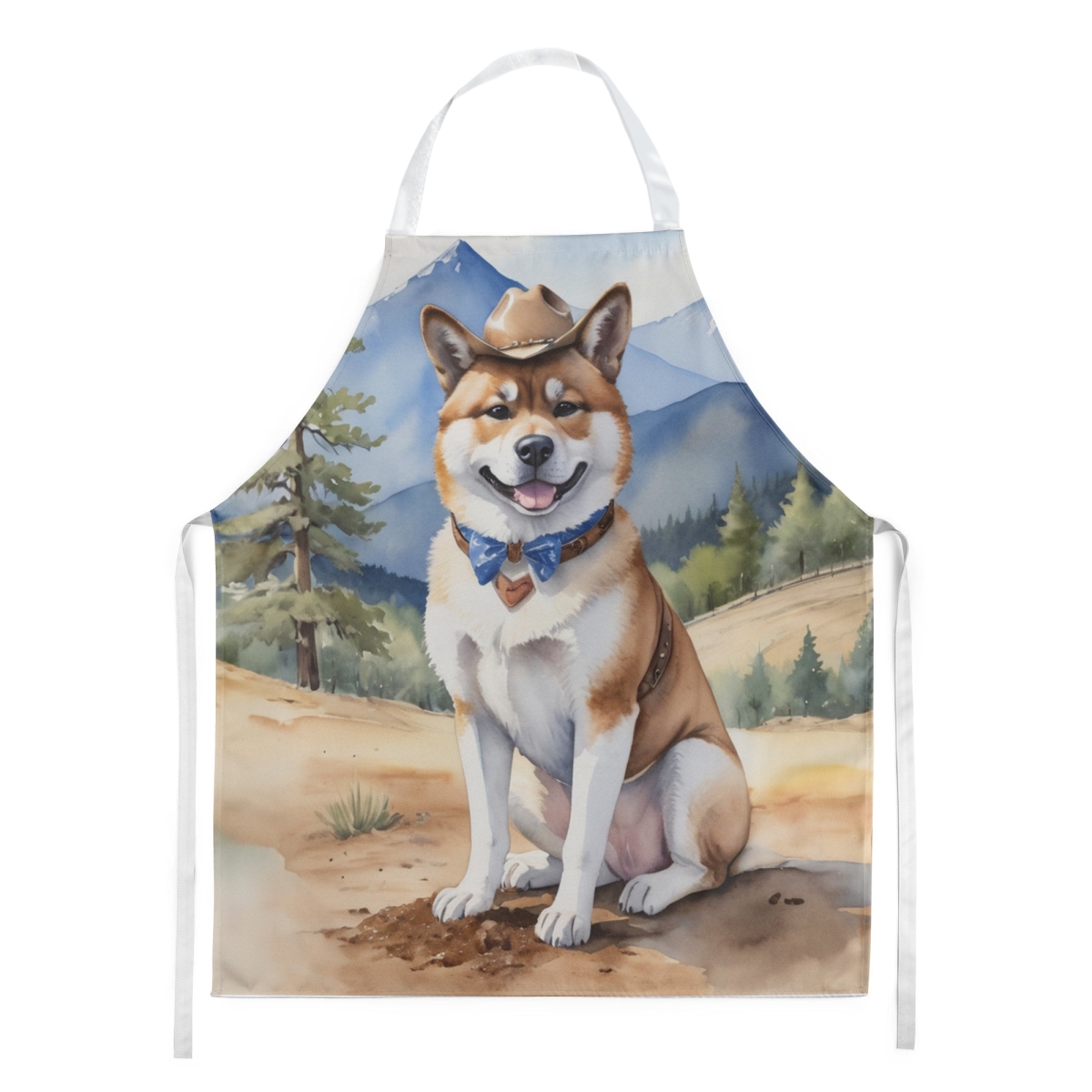 Picture of Carolines Treasures DAC5827APRON 30 x 27 in. Akita Cowboy Welcome Apron