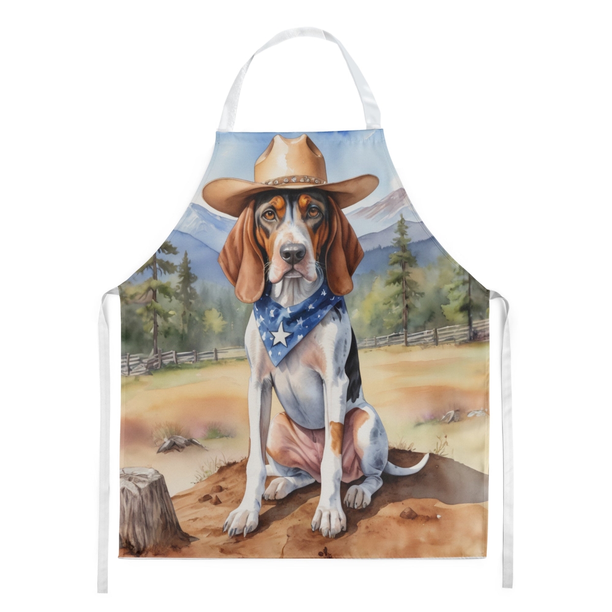 Picture of Carolines Treasures DAC5831APRON 30 x 27 in. American English Coonhound Cowboy Welcome Apron