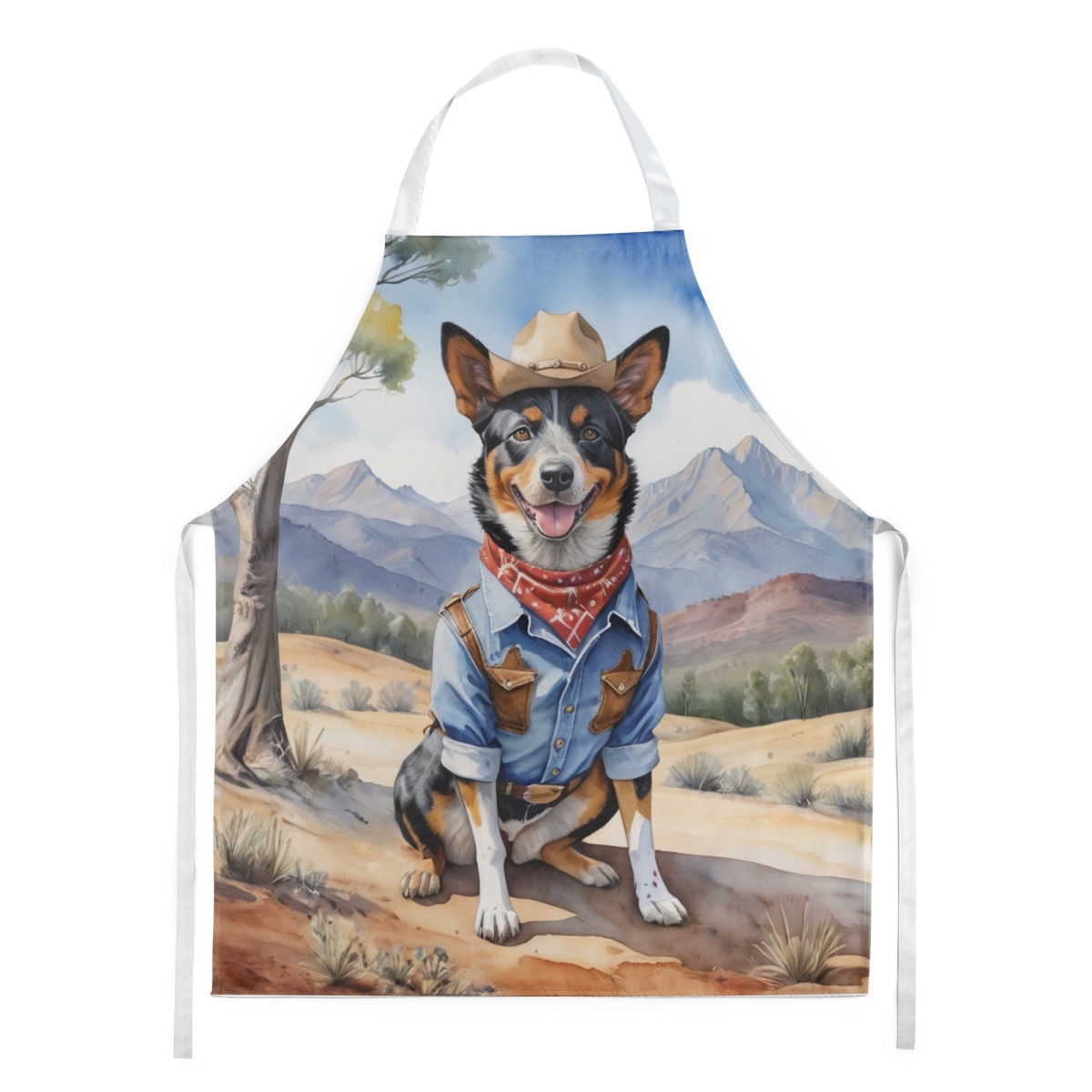 Picture of Carolines Treasures DAC5837APRON 30 x 27 in. Australian Cattle Dog Cowboy Welcome Apron