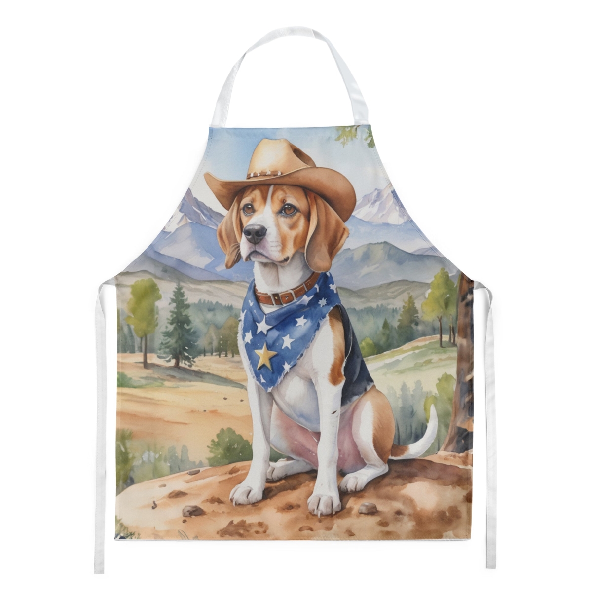 Picture of Carolines Treasures DAC5843APRON 30 x 27 in. Beagle Cowboy Welcome Apron