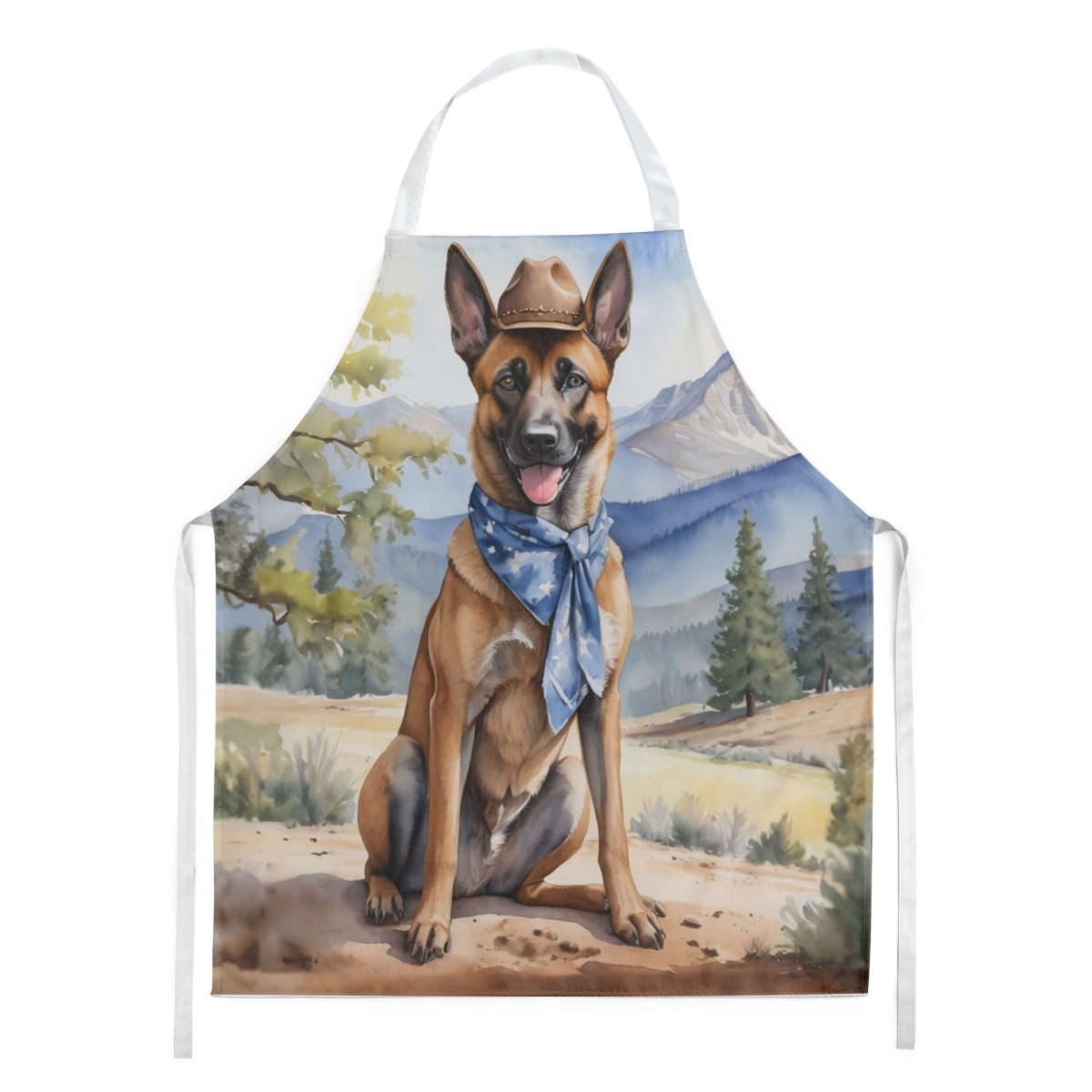 Picture of Carolines Treasures DAC5846APRON 30 x 27 in. Belgian Malinois Cowboy Welcome Apron