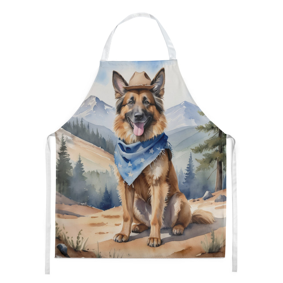 Picture of Carolines Treasures DAC5848APRON 30 x 27 in. Belgian Tervuren Cowboy Welcome Apron