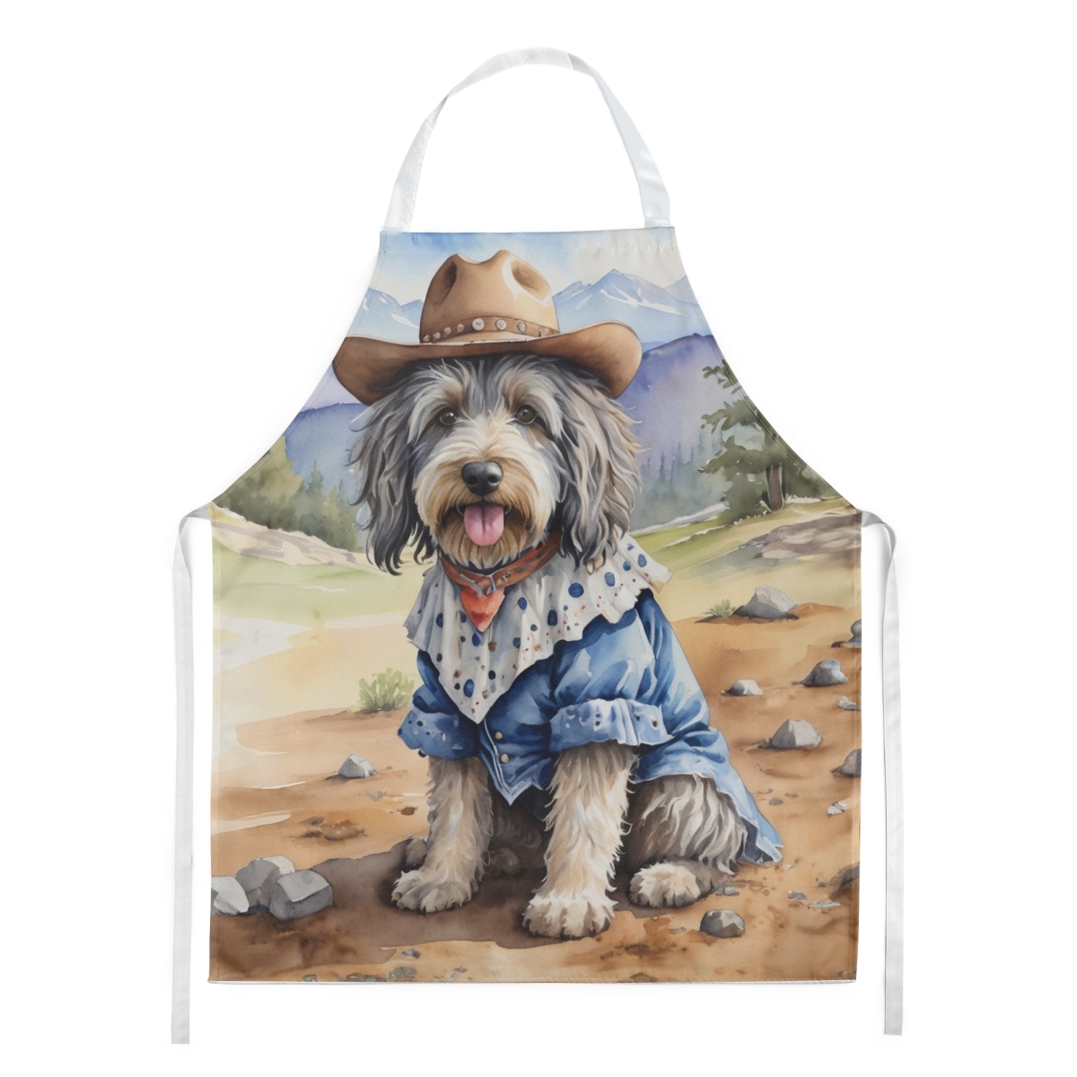 Picture of Carolines Treasures DAC5849APRON 30 x 27 in. Bergamasco Sheepdog Cowboy Welcome Apron