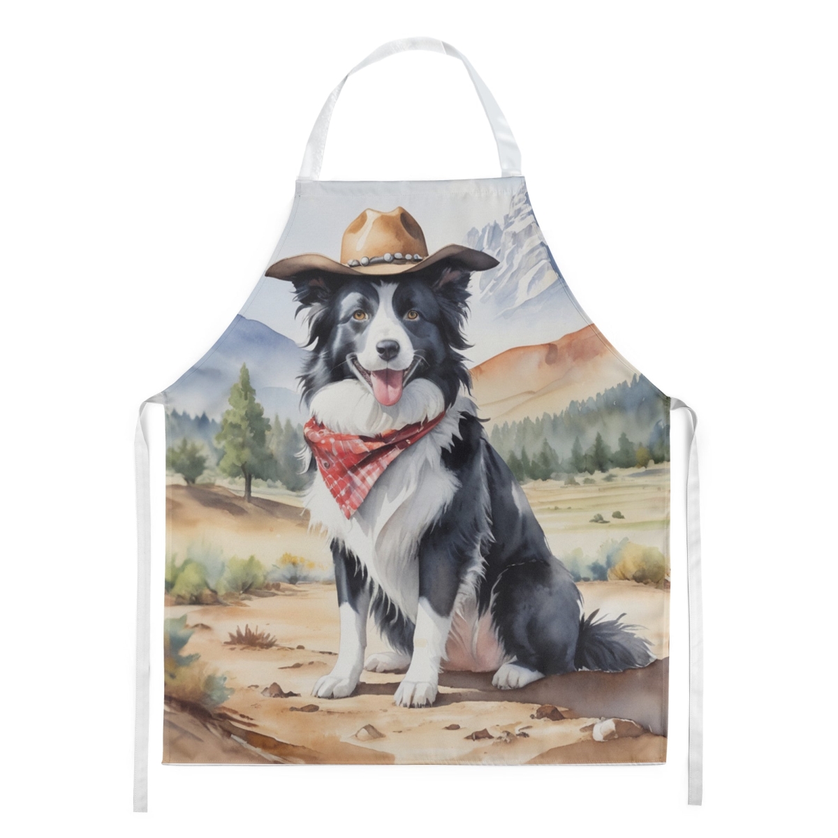 Picture of Carolines Treasures DAC5857APRON 30 x 27 in. Border Collie Cowboy Welcome Apron