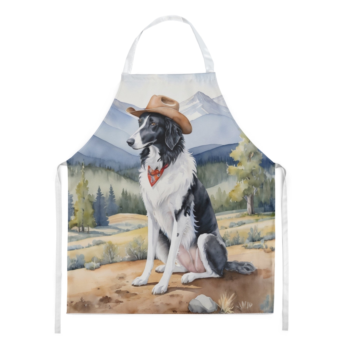 Picture of Carolines Treasures DAC5859APRON 30 x 27 in. Borzoi Cowboy Welcome Apron