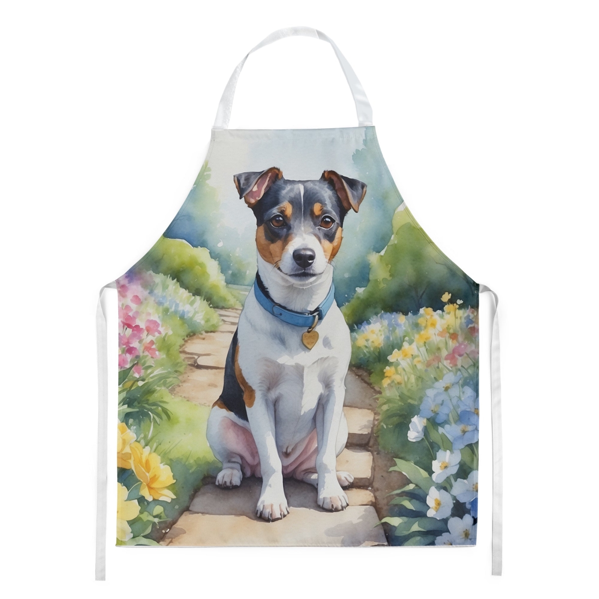 Picture of Carolines Treasures DAC6653APRON 30 x 27 in. Jack Russell Terrier Spring Path Apron