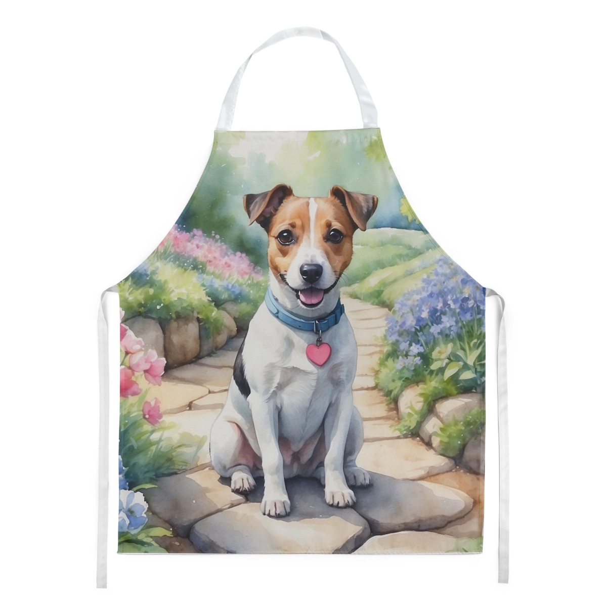Picture of Carolines Treasures DAC6654APRON 30 x 27 in. Jack Russell Terrier Spring Path Apron