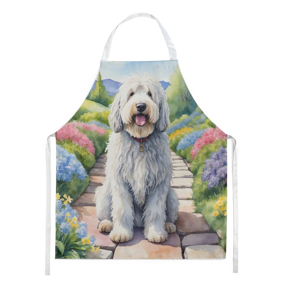 Picture of Carolines Treasures DAC6658APRON 30 x 27 in. Komondor Spring Path Apron