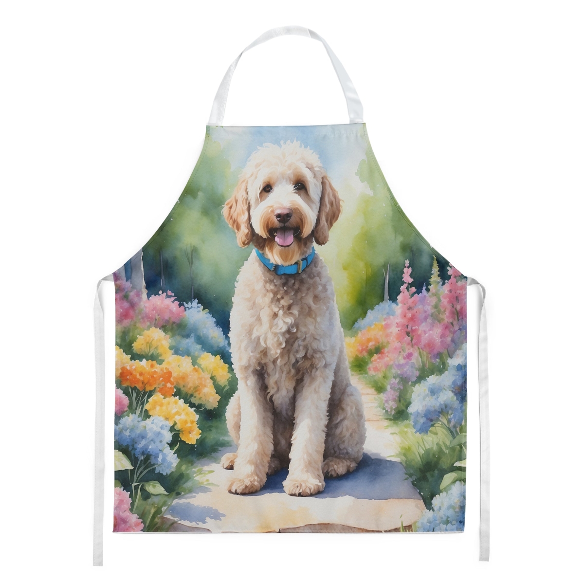 Picture of Carolines Treasures DAC6660APRON 30 x 27 in. Labradoodle Spring Path Apron