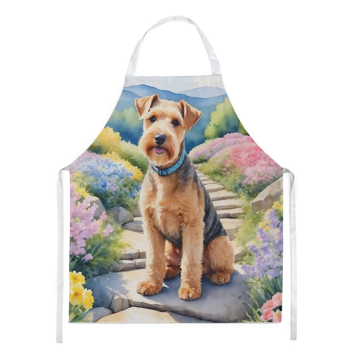 Picture of Carolines Treasures DAC6665APRON 30 x 27 in. Lakeland Terrier Spring Path Apron