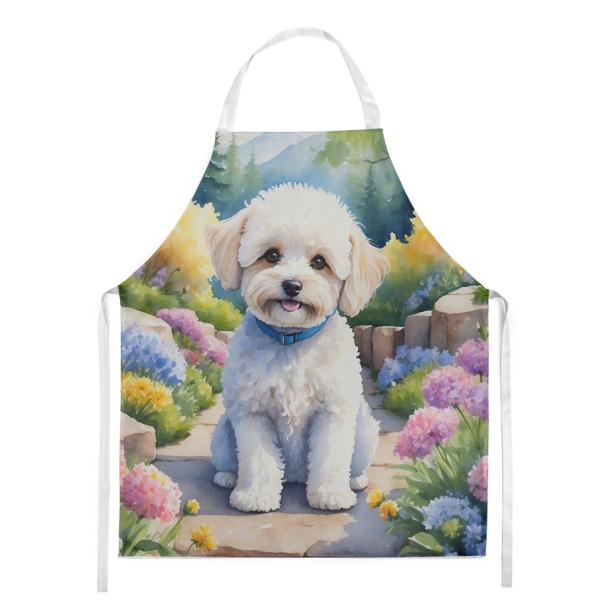 Picture of Carolines Treasures DAC6669APRON 30 x 27 in. Maltipoo Spring Path Apron