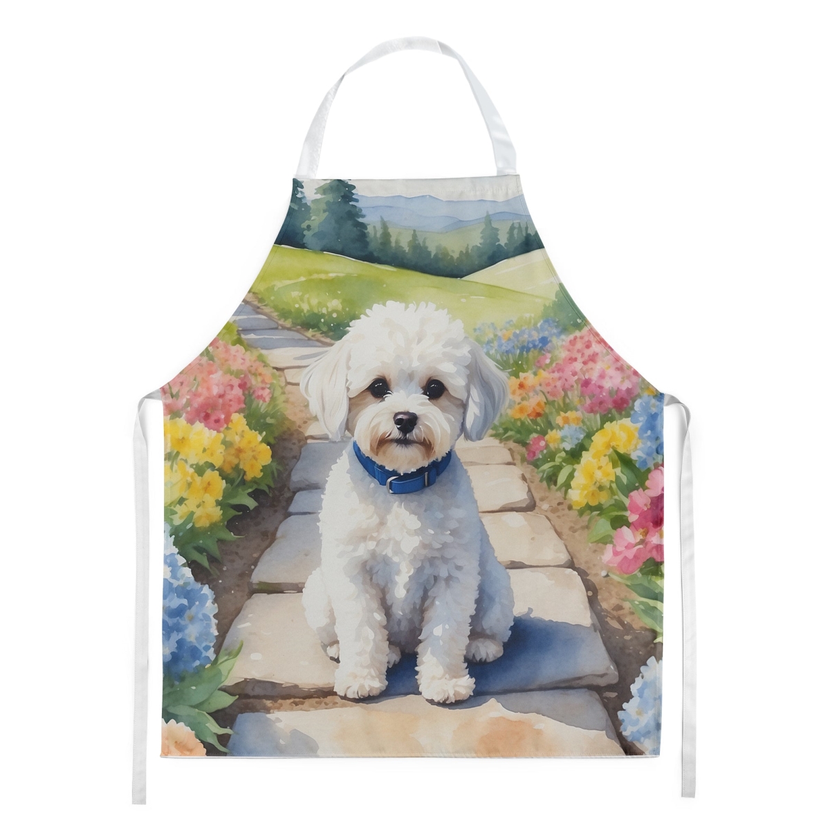 Picture of Carolines Treasures DAC6670APRON 30 x 27 in. Maltipoo Spring Path Apron
