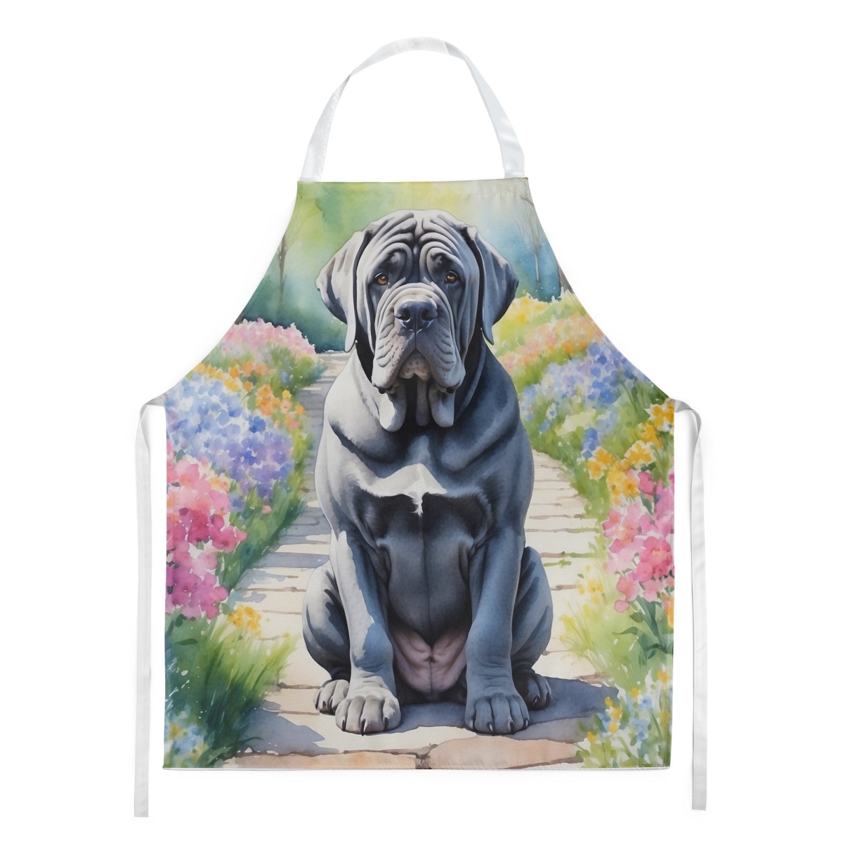 Picture of Carolines Treasures DAC6674APRON 30 x 27 in. Neapolitan Mastiff Spring Path Apron