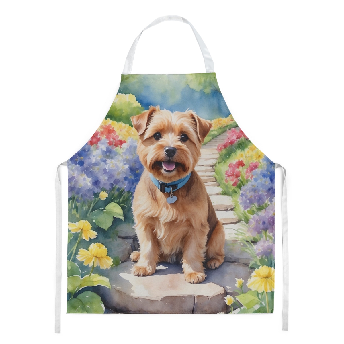 Picture of Carolines Treasures DAC6677APRON 30 x 27 in. Norfolk Terrier Spring Path Apron