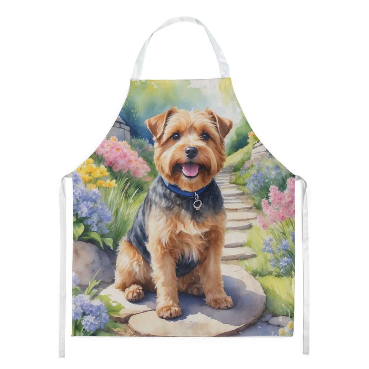Picture of Carolines Treasures DAC6678APRON 30 x 27 in. Norfolk Terrier Spring Path Apron