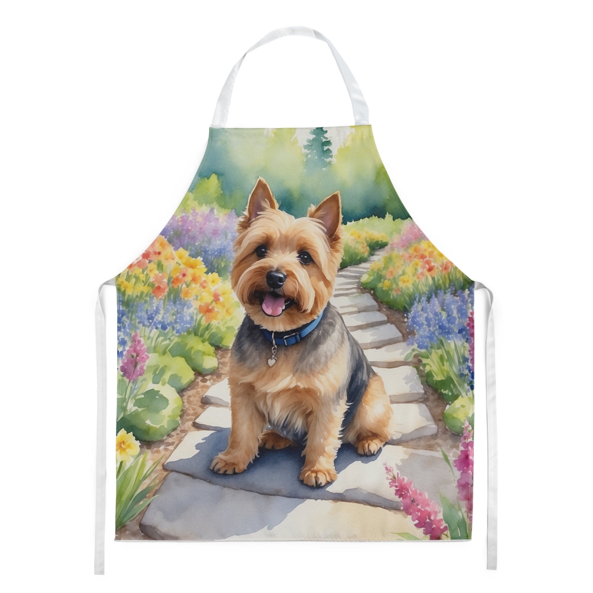 Picture of Carolines Treasures DAC6680APRON 30 x 27 in. Norwich Terrier Spring Path Apron