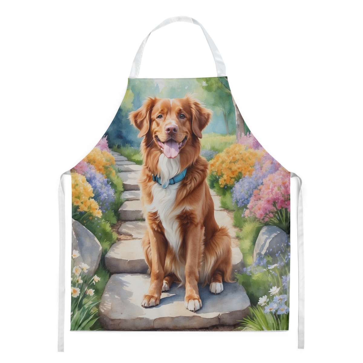 Picture of Carolines Treasures DAC6681APRON 30 x 27 in. Nova Scotia Duck Tolling Retriever Spring Path Apron