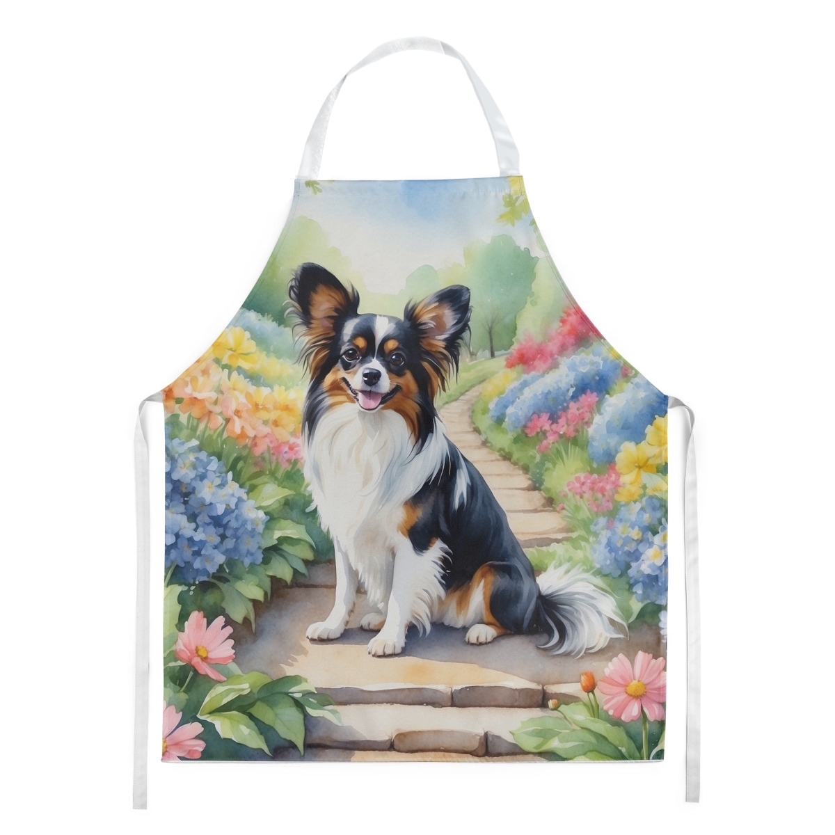 Picture of Carolines Treasures DAC6684APRON 30 x 27 in. Papillon Spring Path Apron