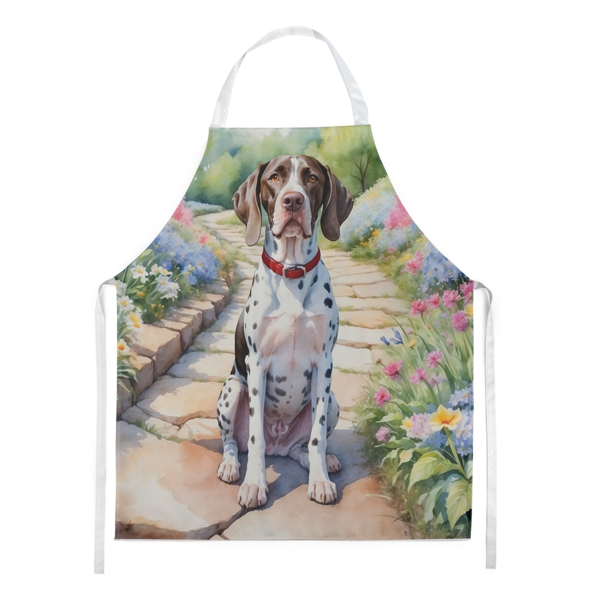 Picture of Carolines Treasures DAC6689APRON 30 x 27 in. Pointer Spring Path Apron