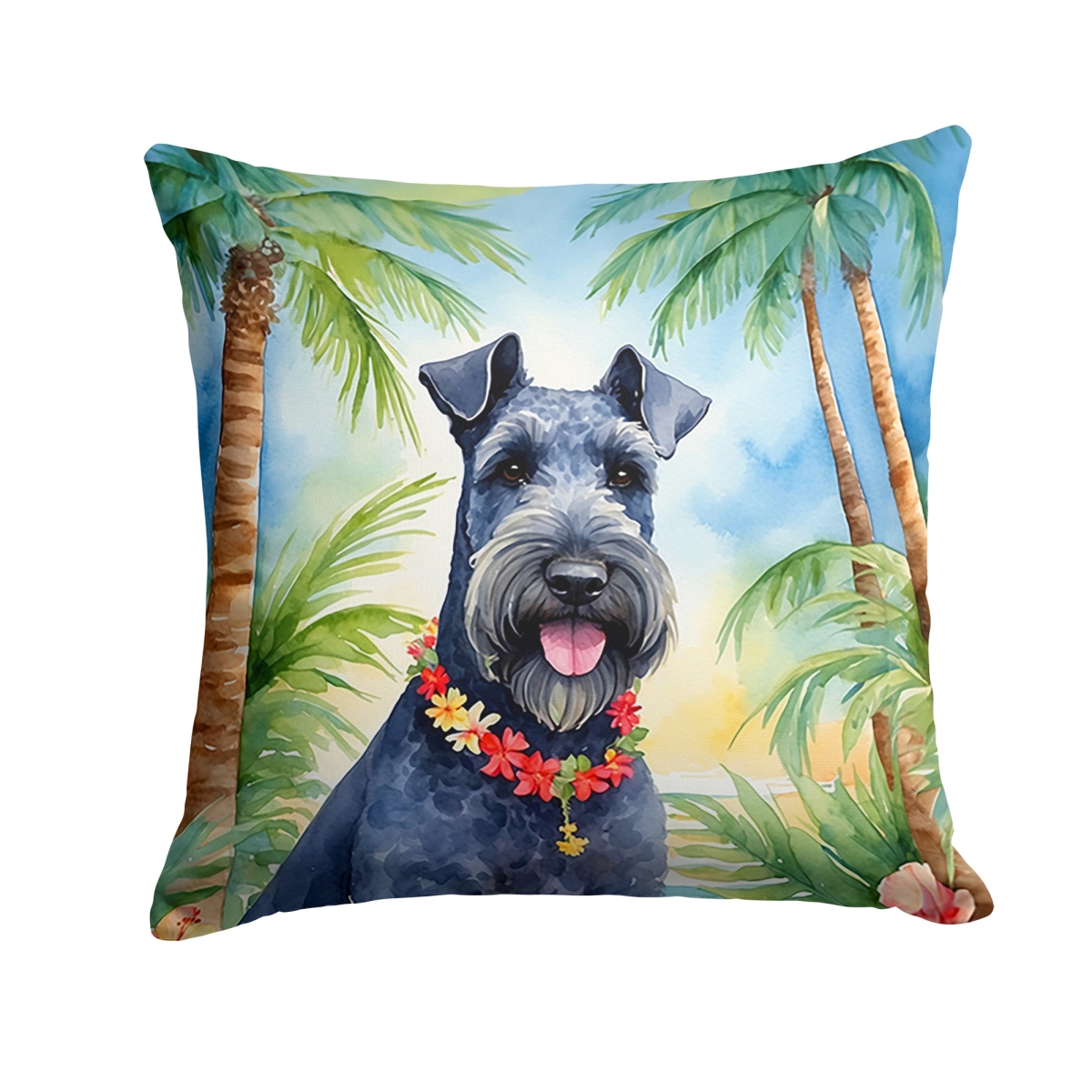 DAC6459PW1818 18 x 18 in. Kerry Blue Terrier Luau Throw Pillow