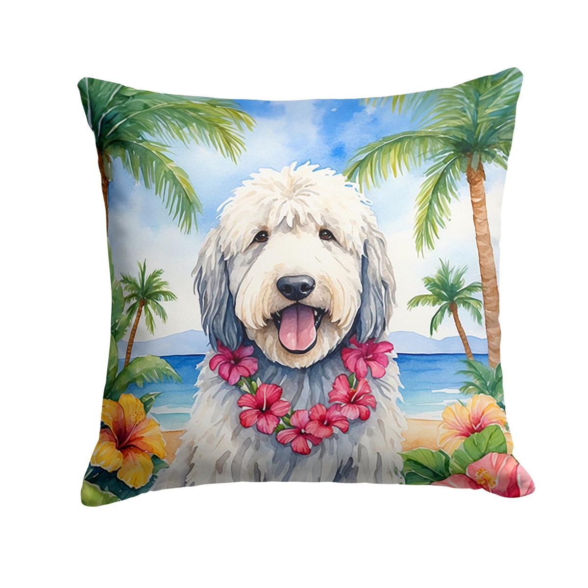 18 x 18 in. Komondor Luau Throw Pillow