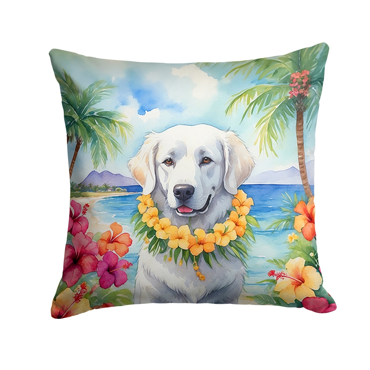 DAC6461PW1818 18 x 18 in. Kuvasz Luau Throw Pillow