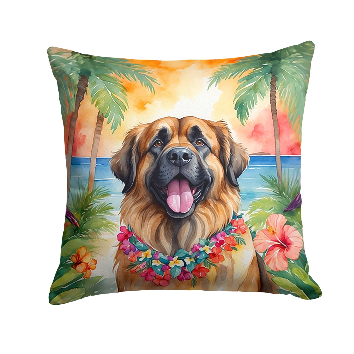 DAC6468PW1818 18 x 18 in. Leonberger Luau Throw Pillow