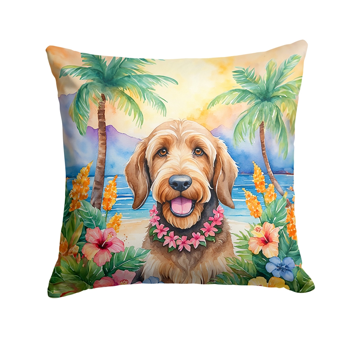 18 x 18 in. Otterhound Luau Throw Pillow