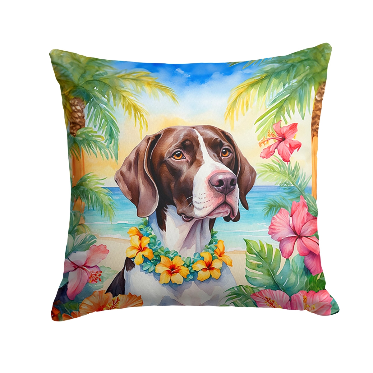 DAC6492PW1818 18 x 18 in. Pointer Luau Throw Pillow