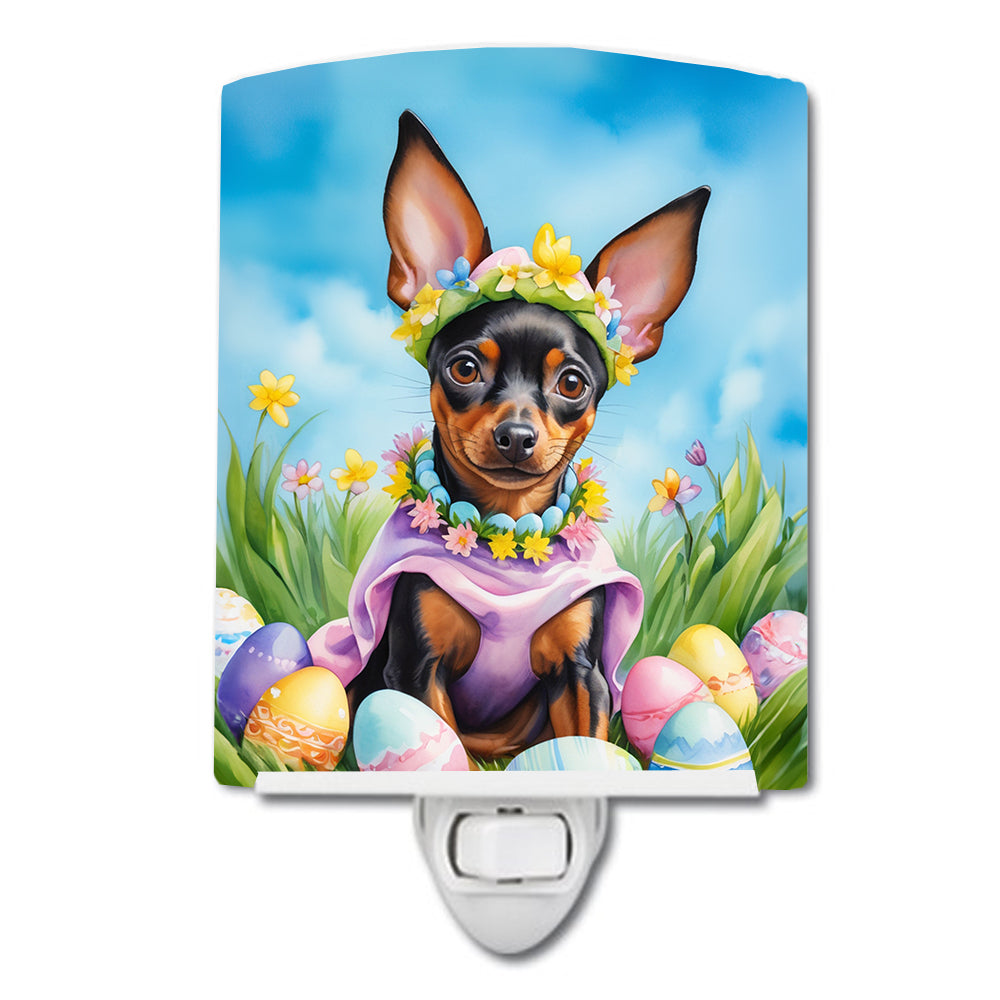 6 x 4 in. Miniature Pinscher Easter Egg Hunt Ceramic Night Light