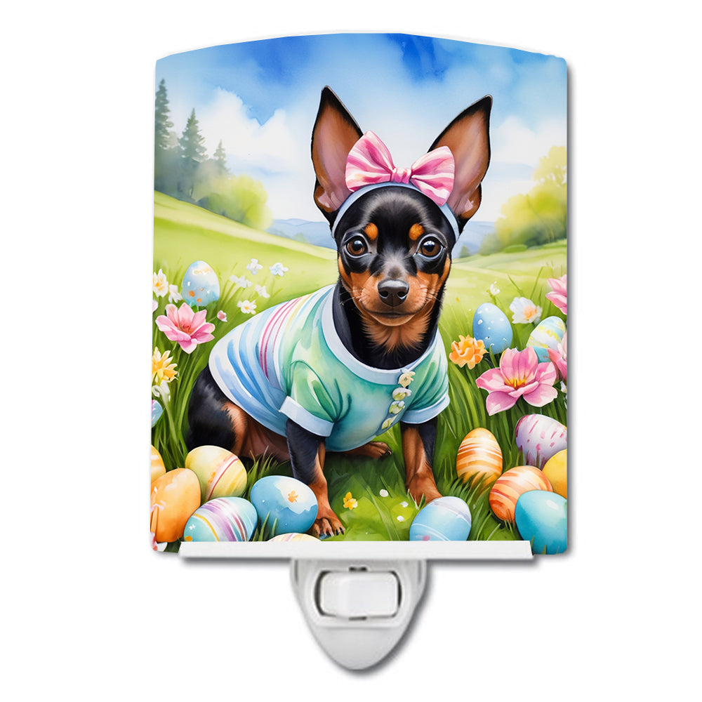 6 x 4 in. Miniature Pinscher Easter Egg Hunt Ceramic Night Light