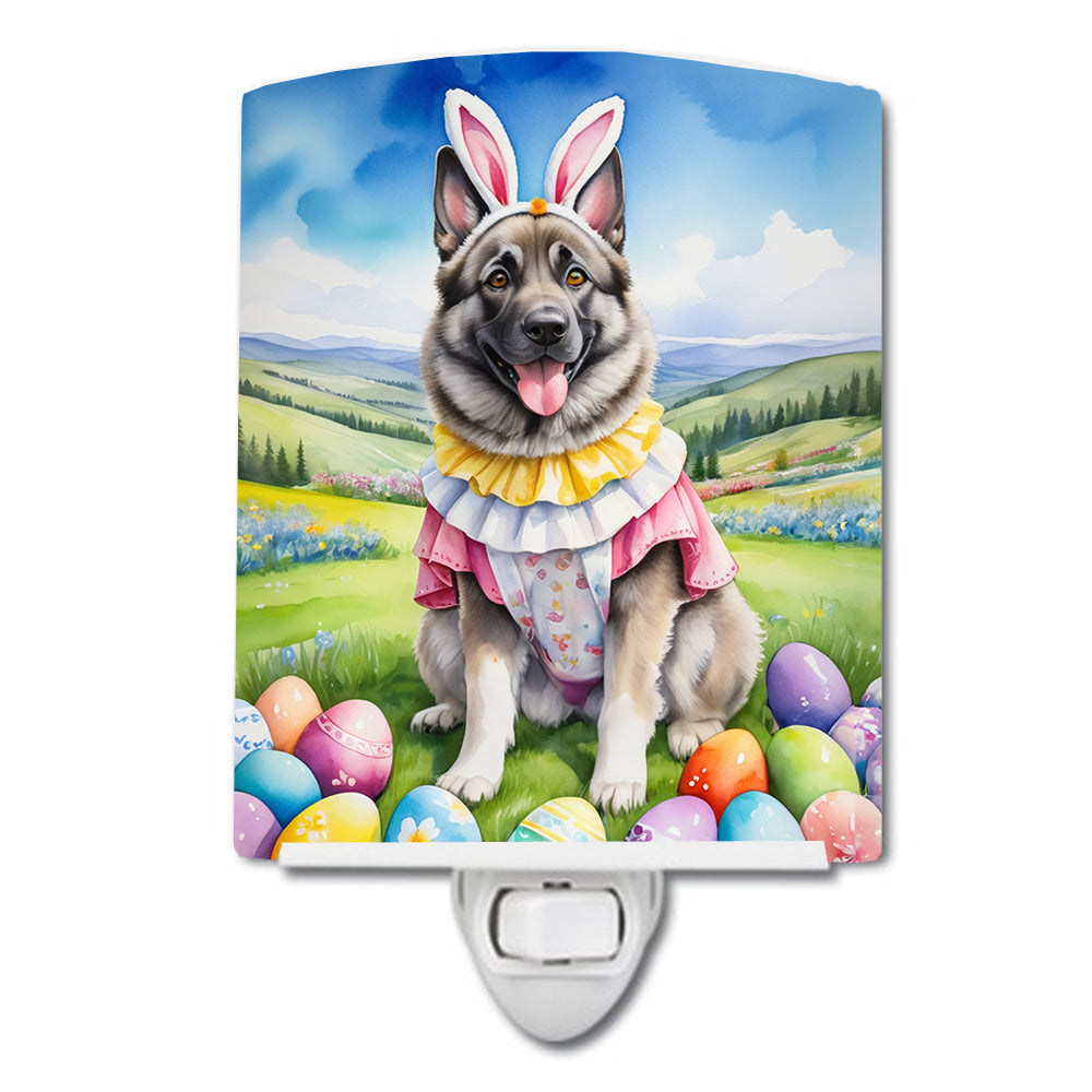 6 x 4 in. Norwegian Elkhound Easter Egg Hunt Ceramic Night Light