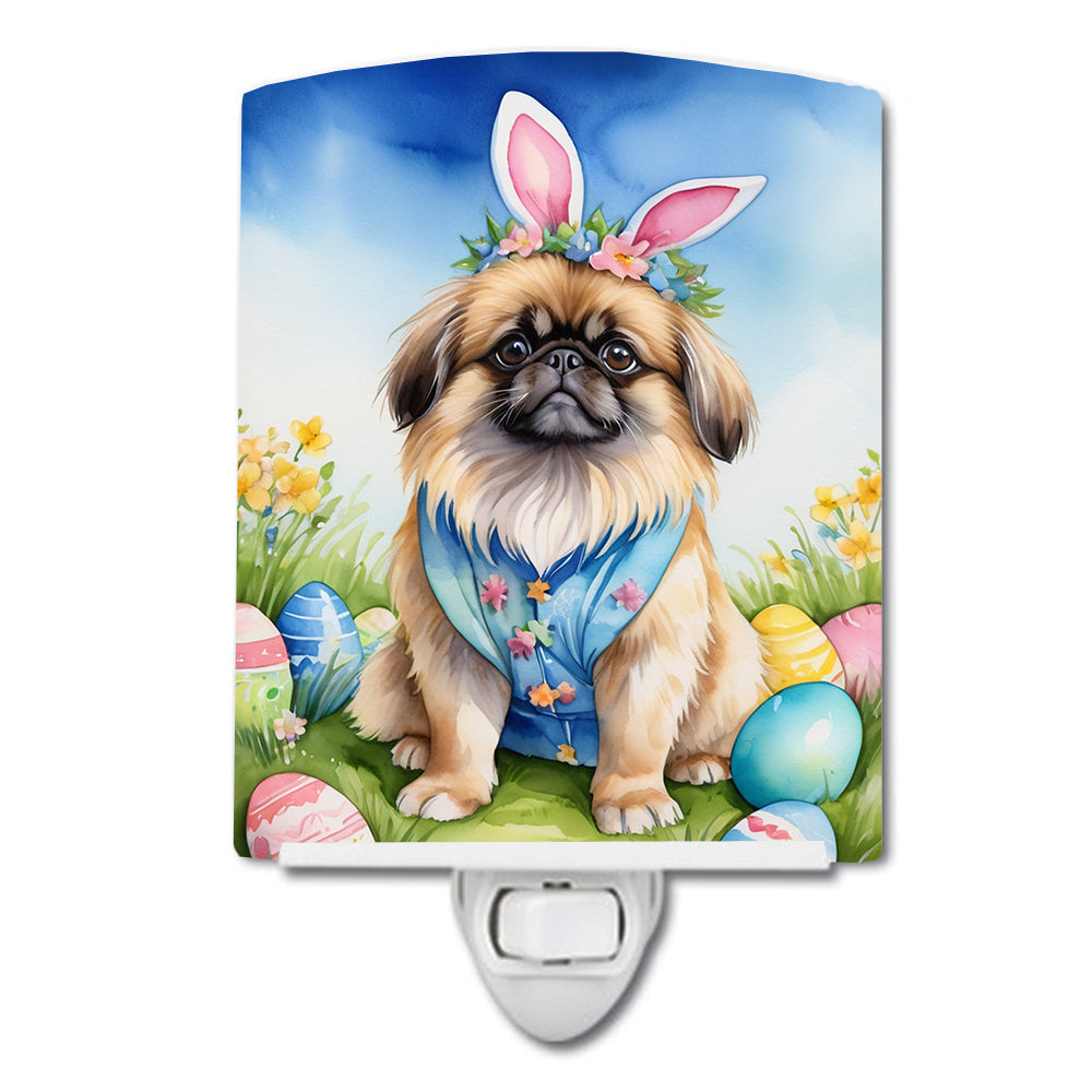 DAC5130CNL 6 x 4 in. Pekingese Easter Egg Hunt Ceramic Night Light