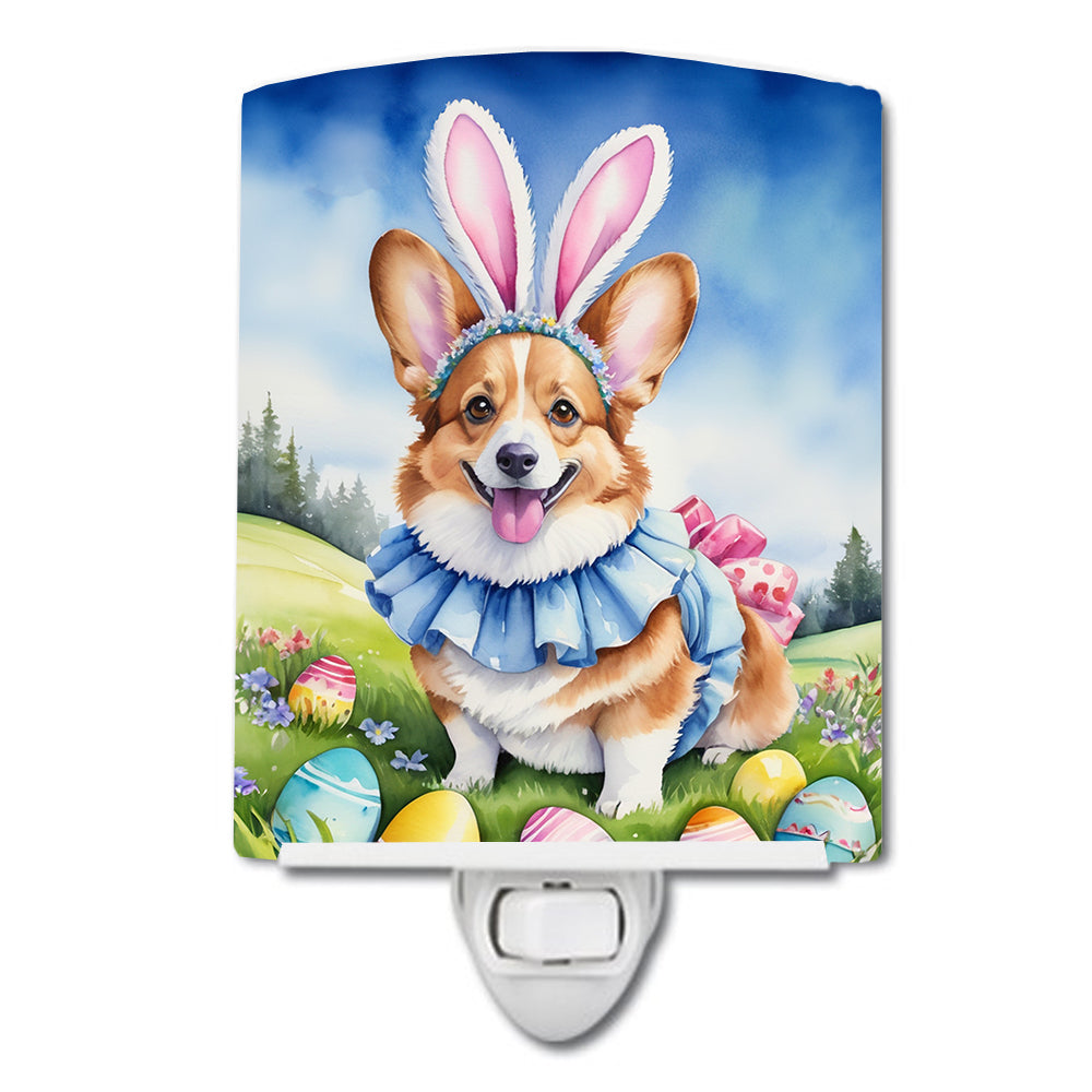 6 x 4 in. Corgi Easter Egg Hunt Ceramic Night Light