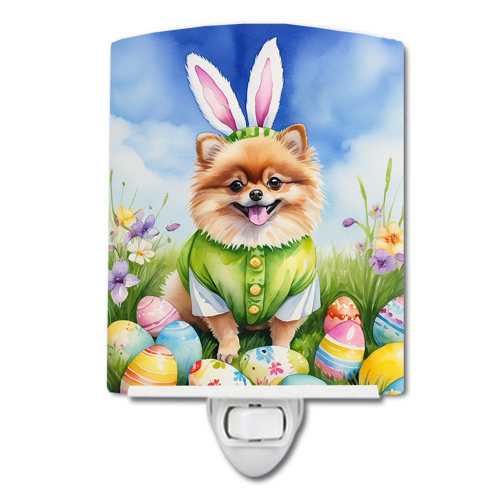 6 x 4 in. Pomeranian Easter Egg Hunt Ceramic Night Light