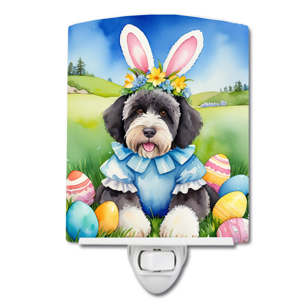6 x 4 in. Portuguese Water Dog Easter Egg Hunt Ceramic Night Light