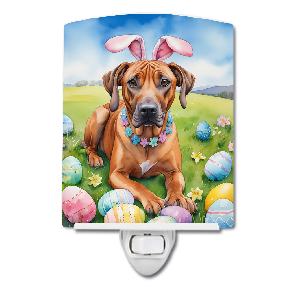 DAC5159CNL 6 x 4 in. Rhodesian Ridgeback Easter Egg Hunt Ceramic Night Light