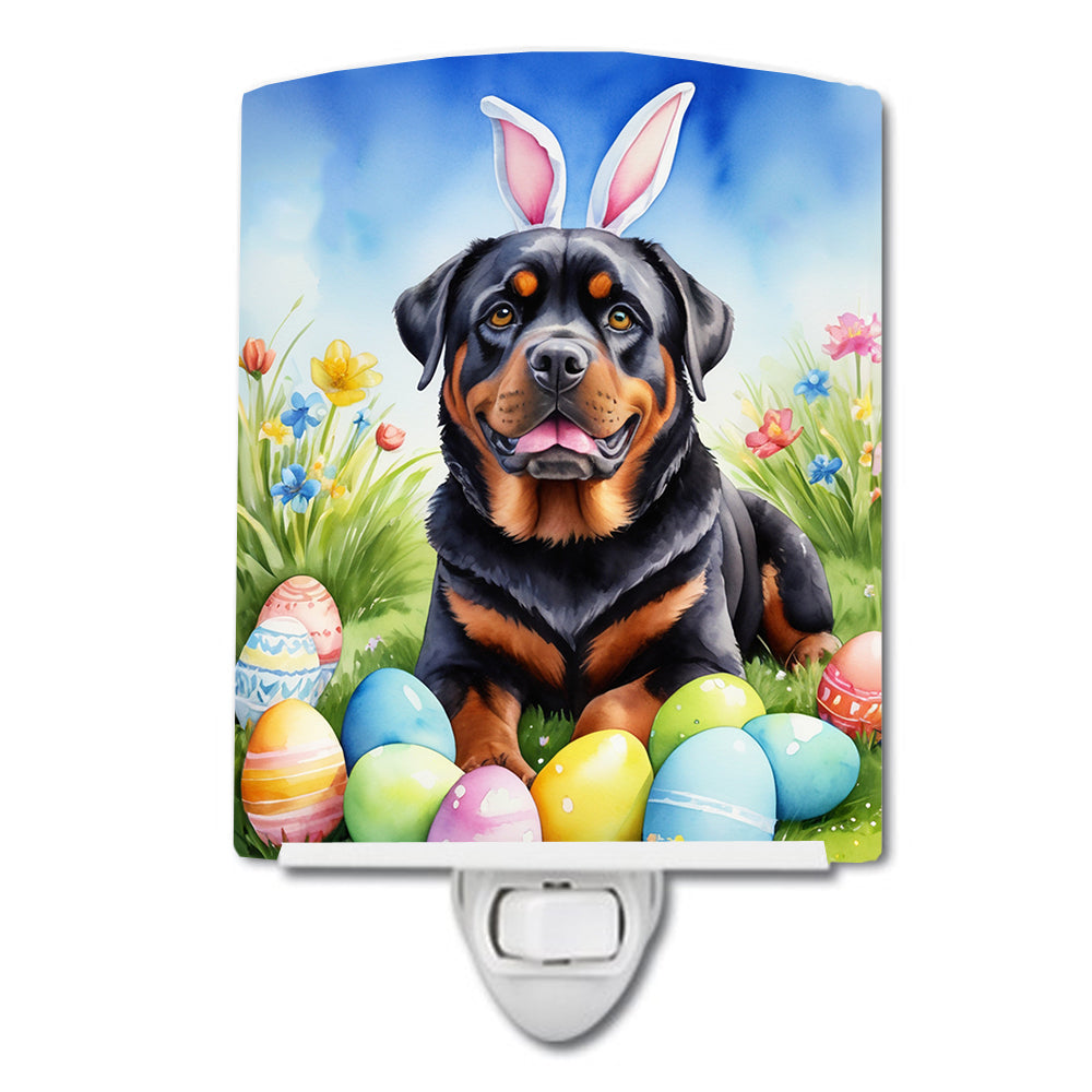 6 x 4 in. Rottweiler Easter Egg Hunt Ceramic Night Light
