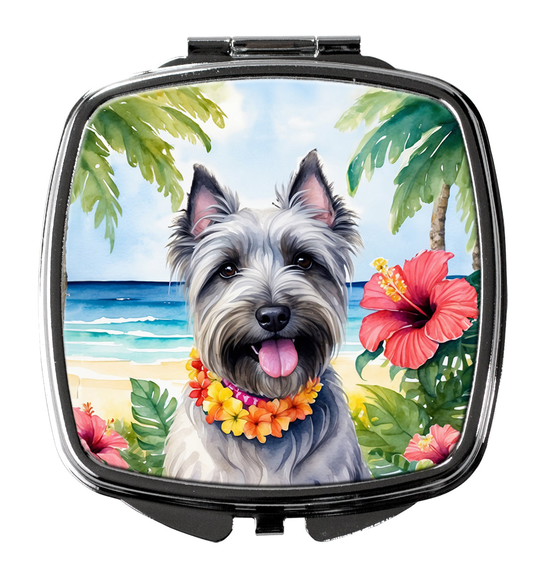DAC6524SCM 3 x 2.75 in. Skye Terrier Luau Compact Mirror