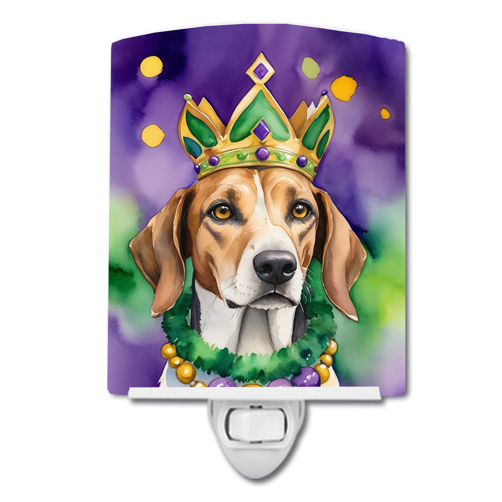 6 x 4 in. American Foxhound King of Mardi Gras Ceramic Night Light