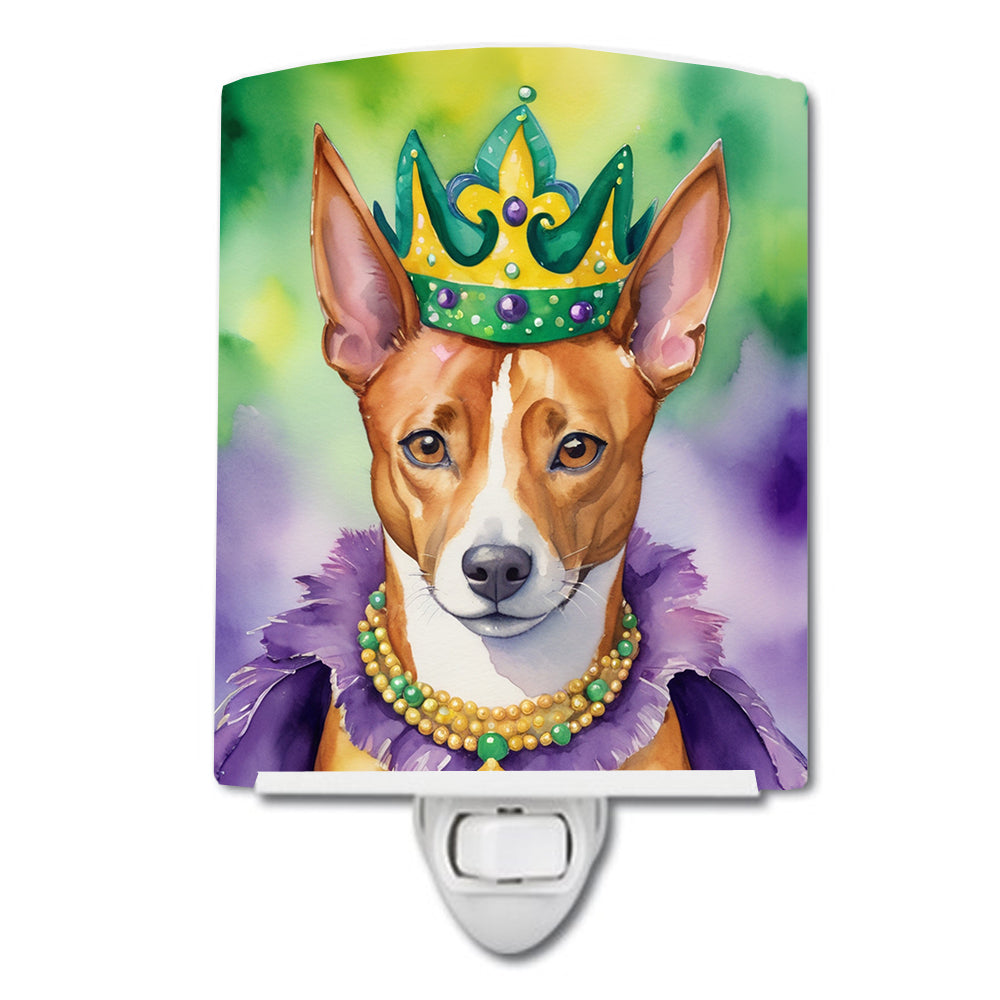 DAC4729CNL 6 x 4 in. Basenji King of Mardi Gras Ceramic Night Light