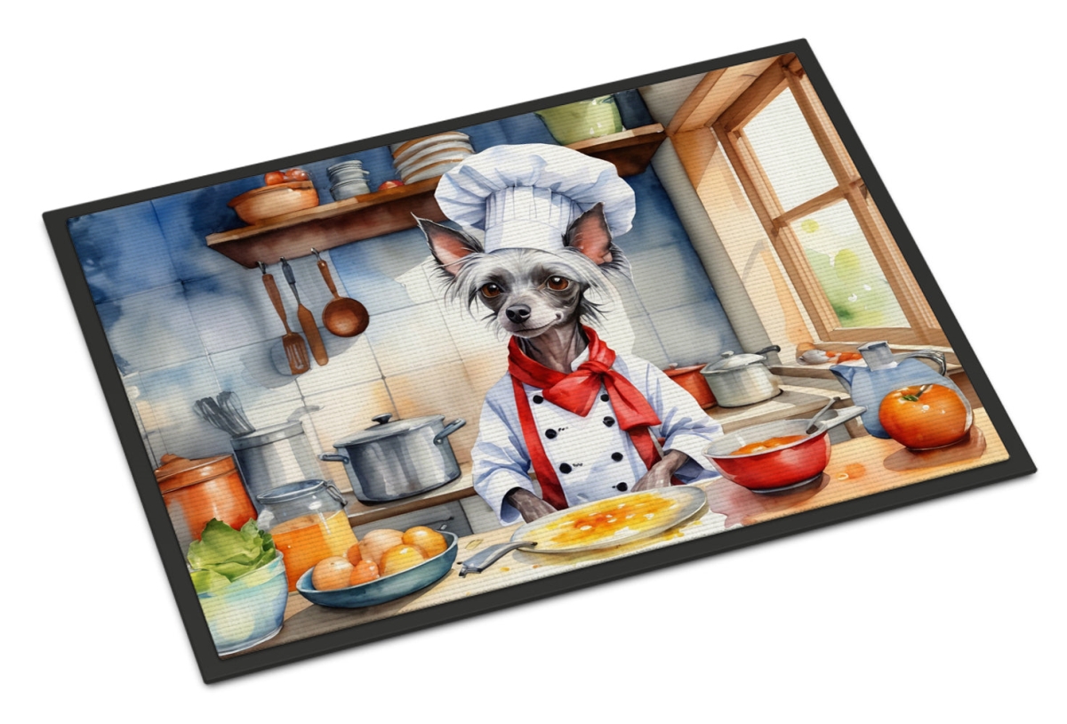 24 x 36 in. Chinese Crested The Chef Doormat